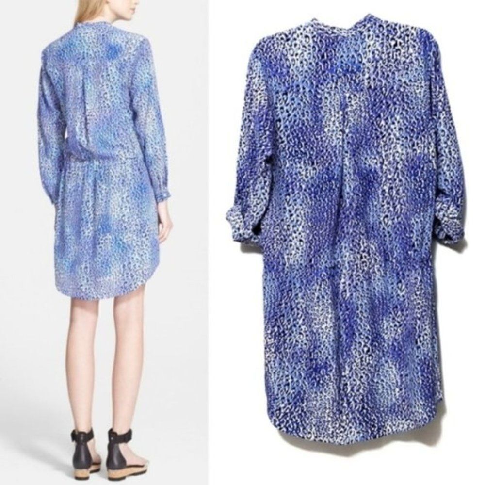 NWT REBECCA TAYLOR Leo Fever Silk Shirt Dress 6 - Picture 5 of 8